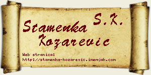 Stamenka Kozarević vizit kartica
